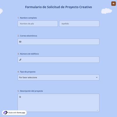 Formulario de Solicitud de Proyecto Creativo