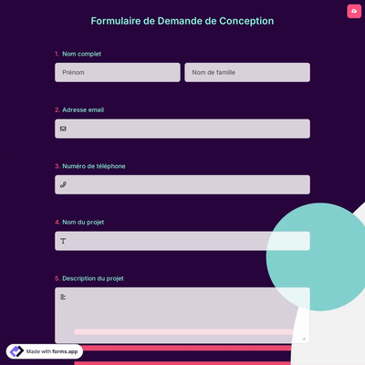 Formulaire de Demande de Conception