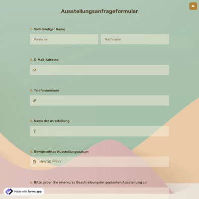 Ausstellungsanfrageformular