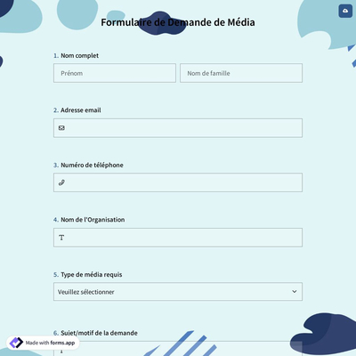 Formulaire de Demande de Média