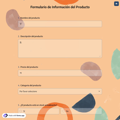 Formulario de Información del Producto