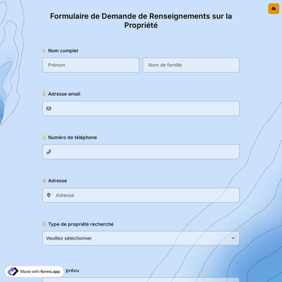 Formulaire de Demande de Renseignements sur la Propriété