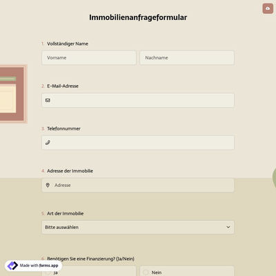 Objektanfrageformular