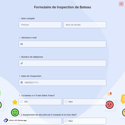 Formulaire de Inspection de Bateau