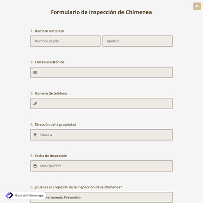 Formulario de Inspección de Chimenea
