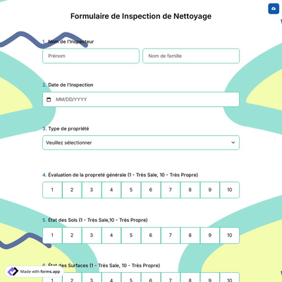 Formulaire de Inspection de Nettoyage