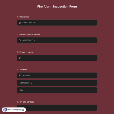 Fire Alarm Inspection Form