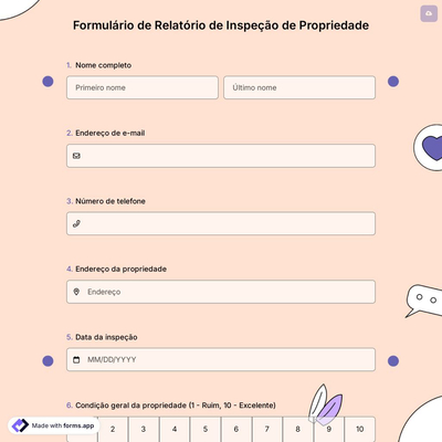 Formulário de Relatório de Inspeção de Propriedade