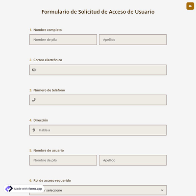 Formulario de Solicitud de Acceso de Usuario