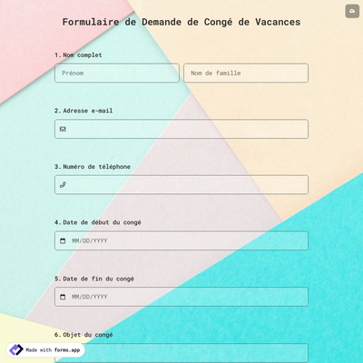 Formulaire de Demande de Congé de Vacances