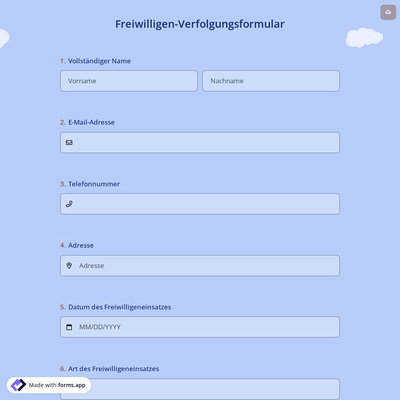 Freiwilligen-Verfolgungsformular