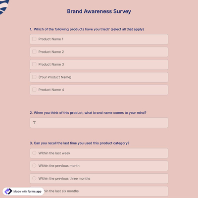 Brand Awareness Survey