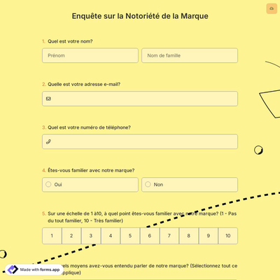 Enquête sur la Notoriété de la Marque