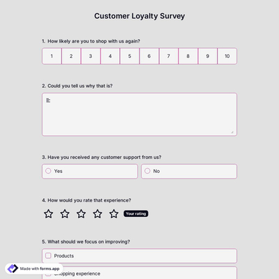 Customer Loyalty Survey