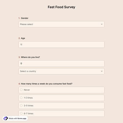 Fast Food Survey