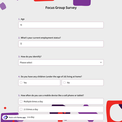 Focus Group Survey