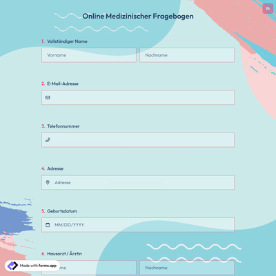 Online Medizinischer Fragebogen