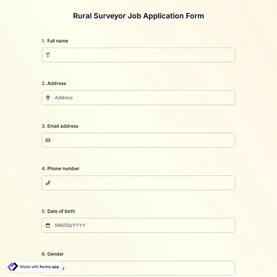 Rural Surveyor Job Application Form
