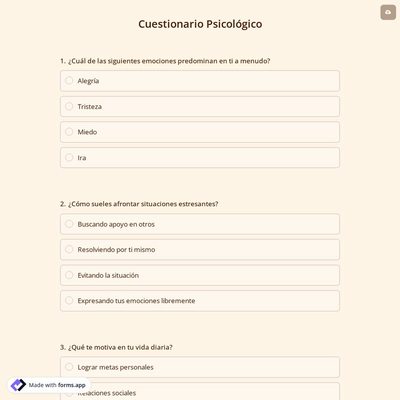 Cuestionario Psicológico