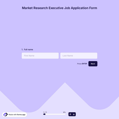 Market Research Executive Job Application Form