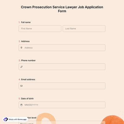 Crown Prosecution Service Lawyer Job Application Form