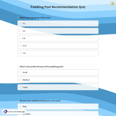 Paddling Pool Recommendation Quiz