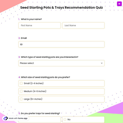 Seed Starting Pots & Trays Recommendation Quiz
