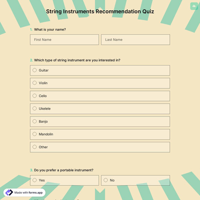 String Instruments Recommendation Quiz