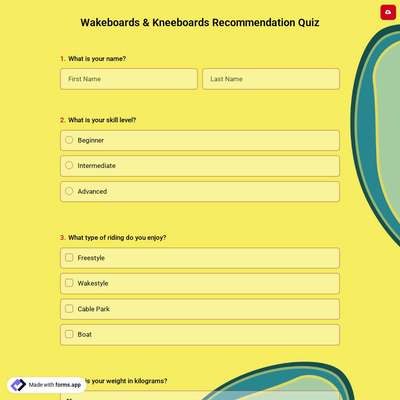 Wakeboards & Kneeboards Recommendation Quiz
