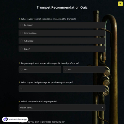 Trumpet Recommendation Quiz