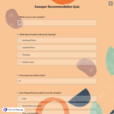 Sweeper Recommendation Quiz