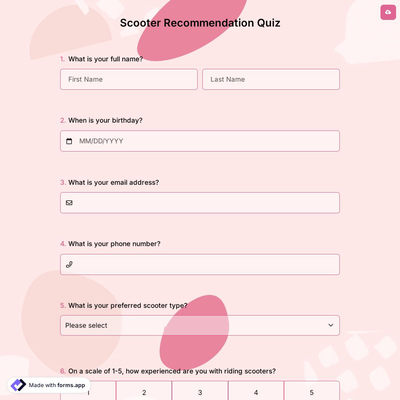 Scooter Recommendation Quiz