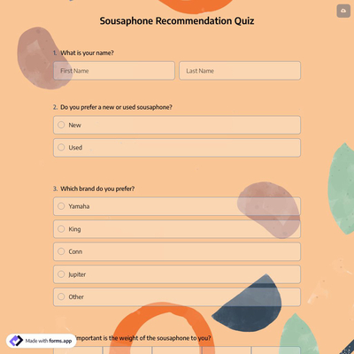 Sousaphone Recommendation Quiz