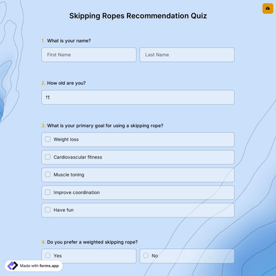Skipping Ropes Recommendation Quiz