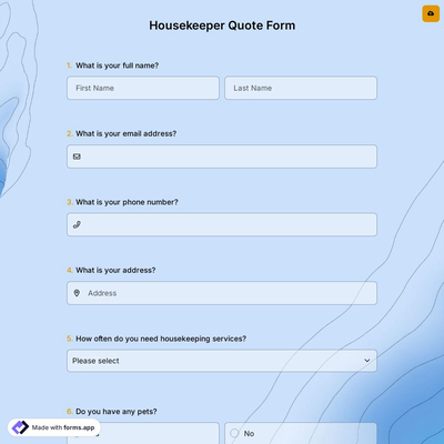 Housekeeper Quote Form