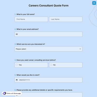 Careers Consultant Quote Form