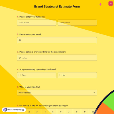 Brand Strategist Estimate Form