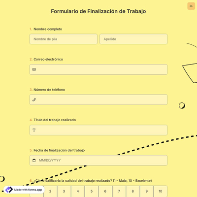 Formulario de Finalización de Trabajo