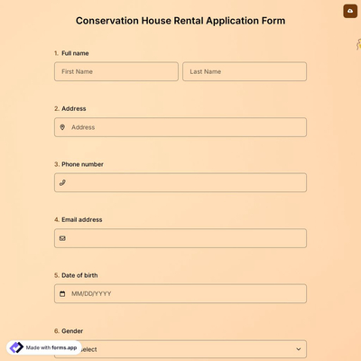 Conservation House Rental Application Form
