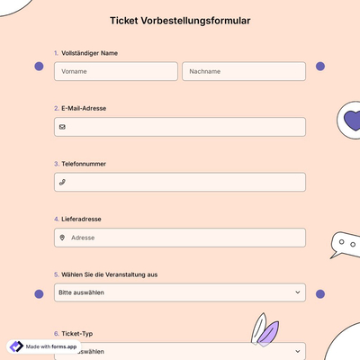 Ticket Vorbestellungsformular