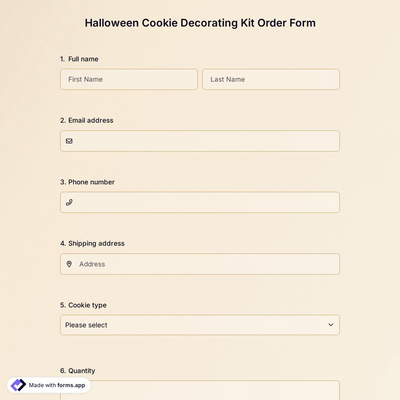 Halloween Cookie Decorating Kit Order Form