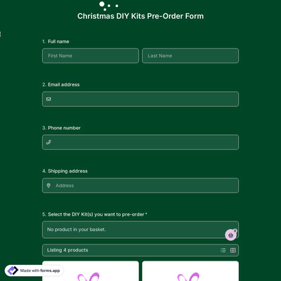 Christmas DIY Kits Pre-Order Form