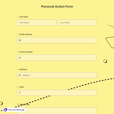 Personal Action Form