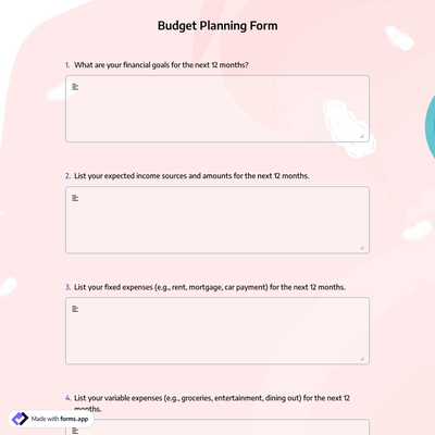 Budget Planning Form