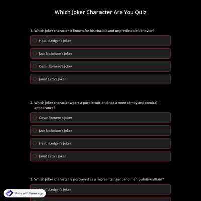 Which Joker Character Are You Quiz