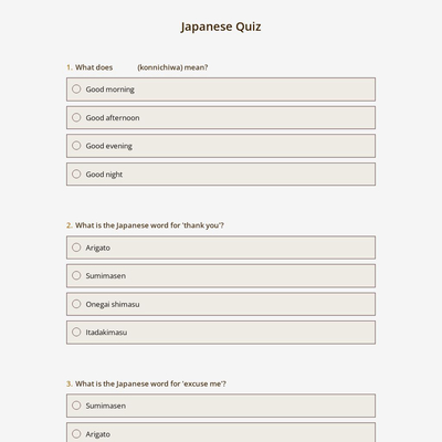 Japanese Quiz