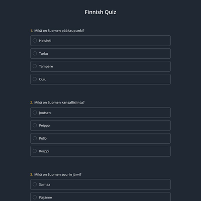 Finnish Quiz