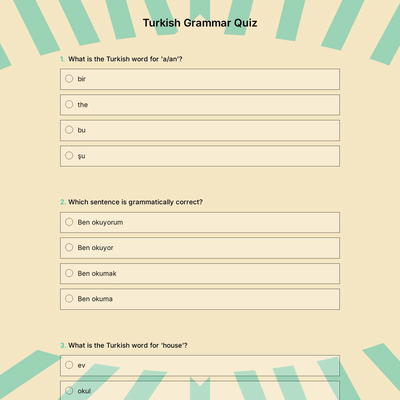 Turkish Grammar Quiz