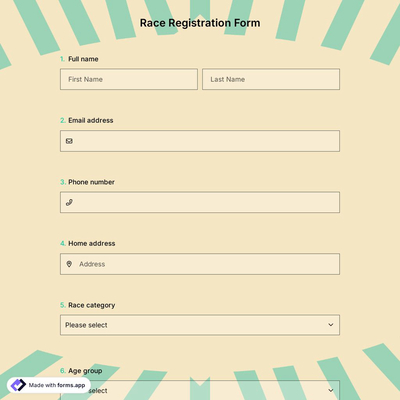 Race Registration Form