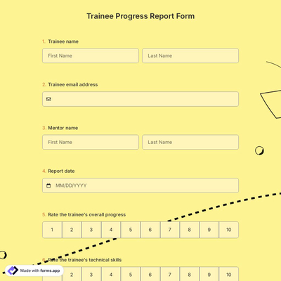 Trainee Progress Report Form